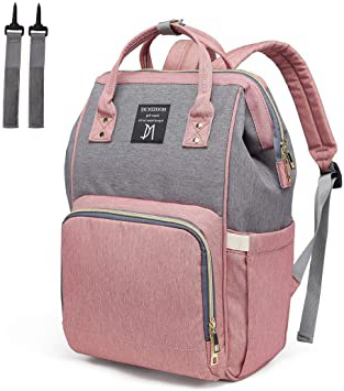 Mooedcoe Mochila Pañales Maternal Bolso Carro Bebé Mochila Carrito Bebe Impermeable (Rosado)