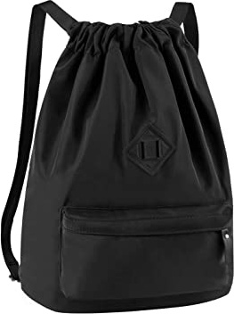Vbiger Mochila de Cuerda Unisex Negro para Deporte Gimnasio Yoga Nadar