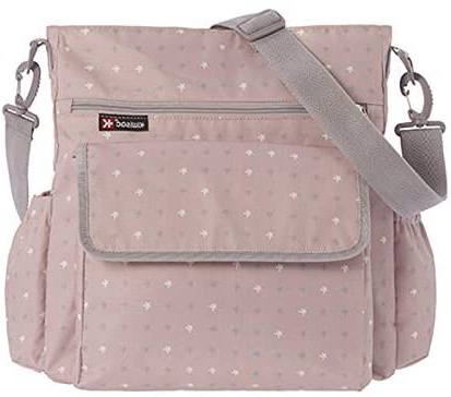 Kiwisac City Kiwi Rose Bolso para Carro de Bebé Universal con Diseño Original y Elegante en Color Rosa Bolso Organizador, Bandolera Ajustable y Cintas de Sujeción 36x12x34 cm