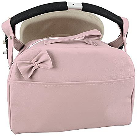 Bolso Carrito Bebe Lactancia Polipiel.Color Rosa maquillaje + Regalo de un babero- Danielstore