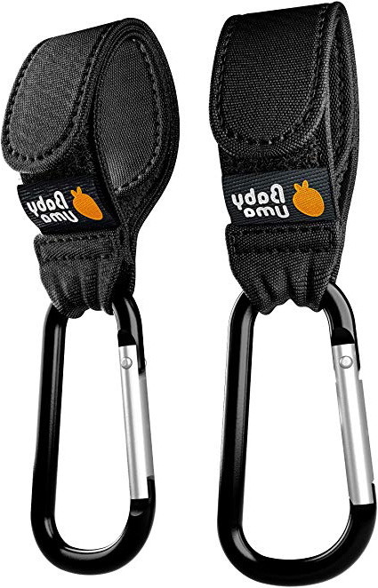 Ganchos Carrito Bebé, Baby Uma - Engancha tus bolsas de la compra, bolso o cambiador en el manillar de la Sillita, Cochecito o Silla de Ruedas. Pack de 2. Ajuste Universal