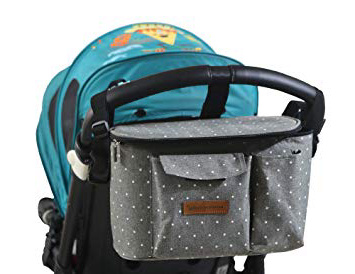 Bolsa Organizadora de Cochecitos para Mamá,Bolsa Carrito Bebe Súper Liviana, Multifuncional de Gran Capacidad para Almacenar 38,5 x 20,1 x 7,7 cm(Gris)