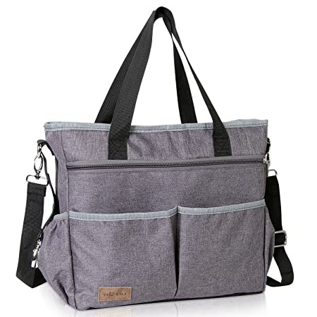 Lifewit Bolso de Cambiador para Bebé Pañales de Gran Capacidad Bolso Maternal Con Correa del Cochecito y para el Hombro, Gris