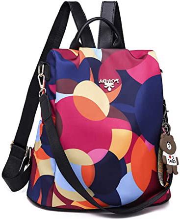 Mimiga Mochila de día Oxford Resistente al Agua Antirrobo Mochila Casual para Mujer Bolso para Hombres Trabajo de Escuela de Viajes Oculta para Damas