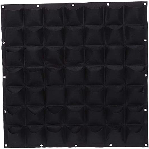 Aramox Bolsa de Cultivo de Plantas, 49 Bolsillos Plantas Verticales para Colgar en la Pared Plantas de jardinería de Montaje Bolsa para contenedores de Cultivo (Negro/Verde(Black)