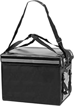 CityBAG - Bolsa isotérmica para Entrega de Pedidos de Comida en Moto y Bicicleta Negra 50 x 39 x 39 cm.