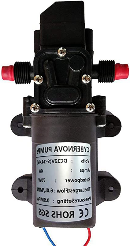 CYBERNOVA DC12V 131PSI 6L/m agua dulce de agua de alta presión de diafragma autocebante Bomba de camping/Barco/RV/jardín/Limpieza de vehículos/autocaravanas(6L/ m)
