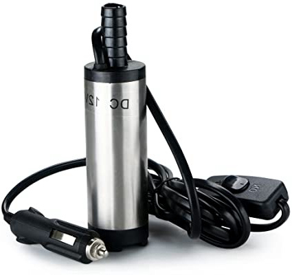 flintronic Bomba de Agua y Aceite, 12V Bompa Sumergible de Acero Inoxidable Bomba de Combustible Diesel Transferencia de Líquido Aceite Agua por Auto, Caravana, Marino, Barca