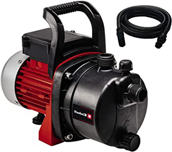 Einhell 4180283 Bomba de agua con mangera de aspiracion 7 m (650 W, 3800 l/h) rojo y negro, 650W