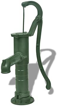 vidaXL Bomba de Agua Manual para Jardín Patio Terraza de Hierro Fundido Verde