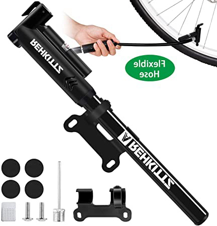 AMZOON Hinchador Bici Inflador Mini Bomba de Aire Bicicleta Adicional Manguera Bombin Bicicletas per BMX Bicis Montaña e Bike Válvulas Presta & Schrader