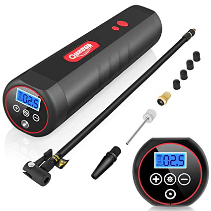 Oasser Compresor de Aire Portátil Mini Bomba de Inflado Eléctrica con Indicador de Presión LCD Digital de 120PSI 2000mAh Batería de Litio 12V/DC 20 Litros/Min P1S