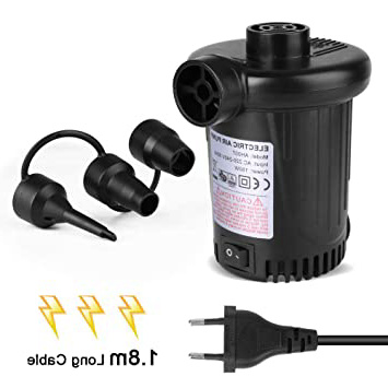 Deeplee Bomba de Aire Eléctrica, Inflador Eléctrico 150W de Alta Potencia Colchones Inflables/deflactor para Piscinas, Barcos, Juguete Inflado, 3 Boquillas Incluidas