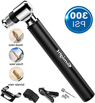 tomight Mini Bomba para Bicicleta,Bomba de Mano pequeña con Válvulas Presta y Schrader Portátil, Compacta, Duradera y Rápida con Alta Presión 300PSI para Carretera Bicicletas de Montaña,Pelota y BMX