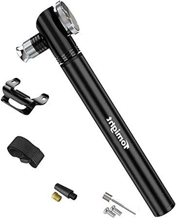 Tomight Mini Bomba para Bicicleta con Manómetro 260PSI,Bomba de Mano pequeña para Neumático Portátil, Compacta, Duradera y Rápida con Alta Presión para Carretera Bicicletas de Montaña,Pelota y BMX