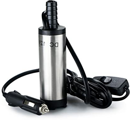 flintronic Bomba de Agua y Aceite, 12V Bompa Sumergible de Acero Inoxidable Bomba de Combustible Diesel Transferencia de Líquido Aceite Agua por Auto, Caravana, Marino, Barca