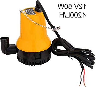 EXLECO Bomba de Agua DC 12V 50W 4200L/H Bomba de Agua Sumergible para Limpio Sucio Natación Piscina Estanque Limpio Coche