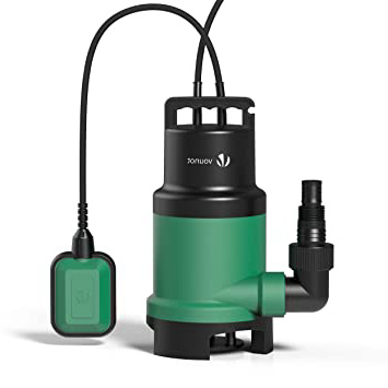 VOUNOT Bomba Sumergible, Bombas Aguas Sucias, 750W, Máx Caudal 14000 l/h, 7M de Inmersión, 7.5M de Altura de Entrega, Máx Gránulo 25 mm, con Interruptor de Flotador