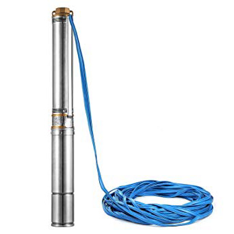Autovictoria Bomba para Pozos 220V 750W 1HP Bomba de Agua Sumergible 74m 5520L / H Bomba de Pozos Profundos con el Cable de 20m Deep Well Pump