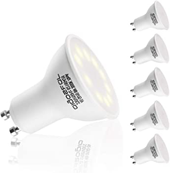 Aigostar - Bombilla Esmerilada LED GU10 8W, Luz calida 3000K, 560lm, Bajo consumo, no regulable - Paquete de 5 Unidades