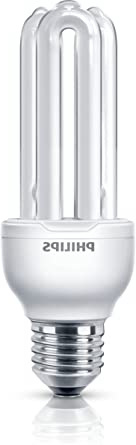 Philips Economy - Bombilla de tubo de bajo consumo (18 W, E27, De U, A, 6000 h, 1100 lm), Blanco