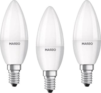 Osram Bombilla LED Forma vela, Blanco frio, pack de 3