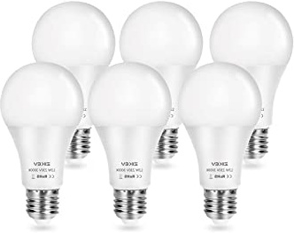 ZIKEY Bombilla LED A65, Esférica E27, 12 W equivalentes a 100 W, 3000K Luz Blanco Cálido, 1100 lúmenes, No regulable - Paquete de 6
