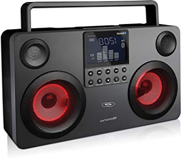 Boombox portátil S.DIGITAL. Altavoz Bluetooth inalámbrico USB/MP3/FM/SD – color gris ocuro