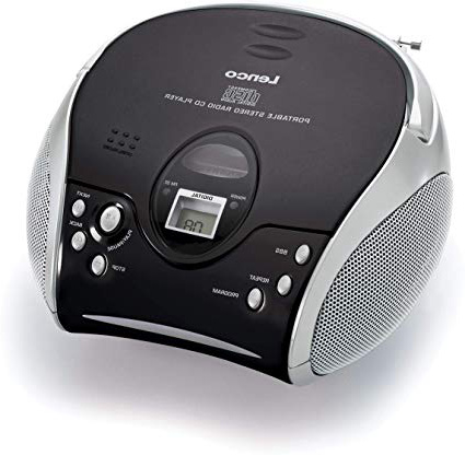 Lenco SCD-24 Boombox estéreo portátil con Reproductor de CD programable y Radio FM Negro