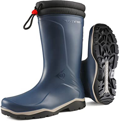 Dunlop K454061 - Botas de goma forradas, Hombre, Azul/Negro, 42