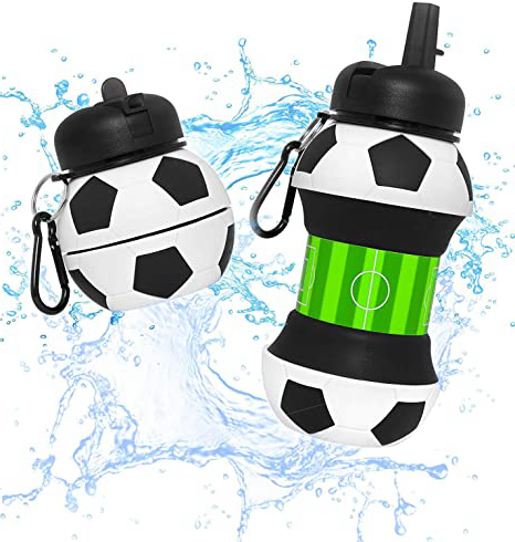 Botella Agua Silicona Diseño Fútbol