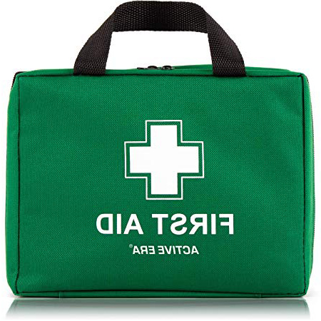 Botiquín de Primeros Auxilios Premium de 220 piezas. Incluye el kit para el lavado de ojos, 2 x Bolsas de Hielo y una Manta de Emergencia. Para el Hogar, Oficina, Coche, Caravana, Viajes y Deportes