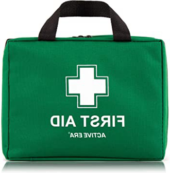 Botiquín de Primeros Auxilios Premium de 220 Piezas. Incluye el Kit para el Lavado de Ojos, 2 x Bolsas de Hielo y una Manta de Emergencia. para el Hogar, Oficina, Coche, Caravana, Viajes y Deportes