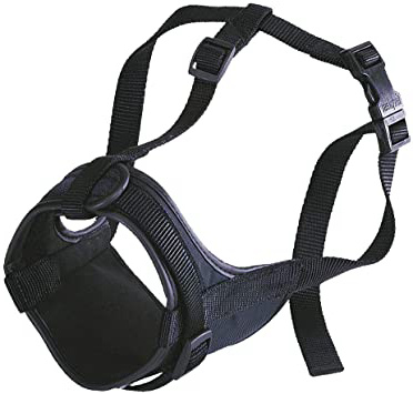 Ferplast Bozal para bóxeres Safe Boxer para Perros de hocico Corto, Parte Anterior Abierta, Suave Acolchado, Ajuste Mediante Velcro, A: de 50 a 80 cm - B: de 20 a 30 cm - C: 10 cm Negro