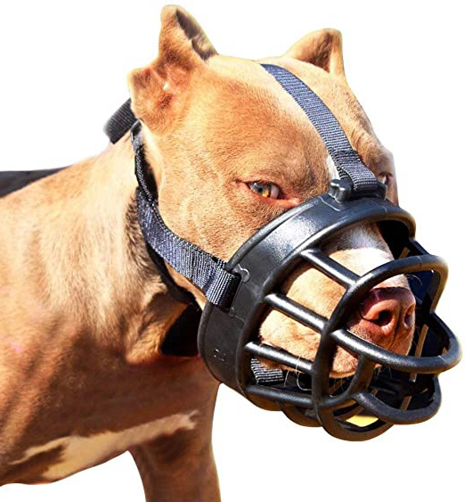 Moonpet Silicone Rubber Basket Bozal para perros - Anti masticación Biting Barkingg - Soft ajustable máscara de seguridad respirable para pequeños medianos Large Dogs Boca cubierta - Tamaño 4