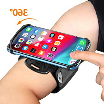 Bovon Brazalete Movil Running, Brazalete Deportivo Movil con Rotación 360°, Porta Movil Ajustable Universal para Gimnasio/Senderismo, Compatible con iPhone 11 Pro MAX/XR/8, Galaxy S10 Plus, Xiaomi