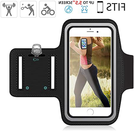 Brazalete Deportivo, Bioasis Banda de Brazo de Deporte, Ajustable, Antideslizante y Anti-Sudor, con Bolsillo de Llaves, para iPhone 6/6plus/7/7plus/8 plus/11plus/, Galaxy, Huawei P40, 5.5"