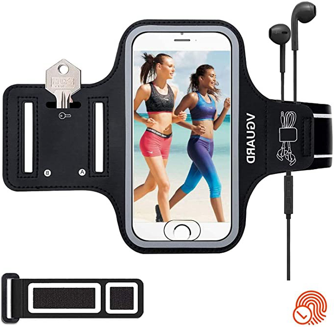 VGUARD Brazalete Deportivo para Correr, 6.5 Pulgadas Brazalete Móvil Deportivo con Banda Reflectante para iPhone 11/ Pro/Pro MAX, Galaxy S9/S8 Plus,Huawei P20 Lite, etc - (Negro)