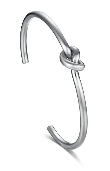 Vnox Acero Inoxidable Celta Nudo Amor Delgado Abierto Brazalete Pulsera apilada Pulsera para Hombres Mujeres