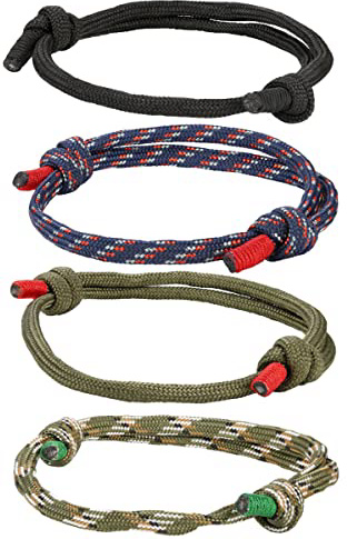 Besteel 4-6 Piezas Náuticas Pulseras Trenzadas para Hombres Brazalete Marina Cuerda Cadenas Pulsera Ajustable