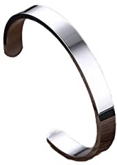 YAZILIND Pulsera de Acero de Titanio Estilo Punky Suave Abrazadera Abierta para Hombres Diámetro 59 mm