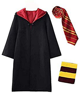 Disfraz de Harry Potter para niño Adulto Unisex Capa Disfraz Cosplay Conjunto Traje Varita mágica Corbata Bufanda Gafas Gafas Marco Sombrero Camisa de roca Carnaval Disfraz Carnaval Halloween 105-196
