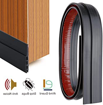 YOUSHARES Burlete Puerta - Sello de Puerta Burlete Autoadhesivo de Goma de Silicona, Burlete Bajo Puerta para Prueba De Viento Antipolvo Aislamiento Acústico y Agua(Negro)