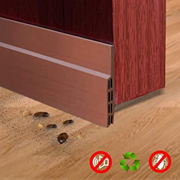 Burlete puerta, SXYHKJ 100 x 5cm burlete bajo puerta burlete autoadhesivo de goma de Silicona, Anti-polvo/anti-ruido/anti-bug de sellado a prueba (marrón)