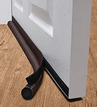deeToolMan - Tope para Puerta (36 Pulgadas), Aislante de Puerta de una Cara/Cierre Autoadhesivo de Velcro, se Adapta a la Parte Inferior de la Puerta/bajo puerta (marron)