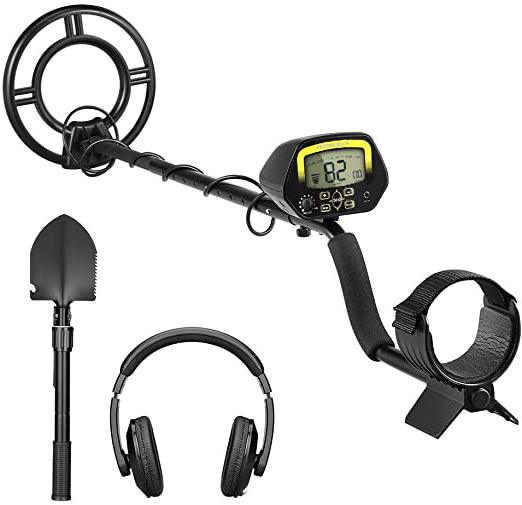 FLOUREON Detector de Metales, Detector de Metales Profesional, Alta Sensibilidad Ajustable, Alta Sensibilidad Bobina Impermeabl Uso para Aventureros y para Profesionales