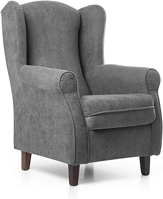 SUENOSZZZ-ESPECIALISTAS DEL DESCANSO Sillon Relax, Sillon orejero para Lactancia Irene. Tapiceria Antimanchas acualine Color Gris. Butaca para Dormitorio, Salon o habitacion de Bebe