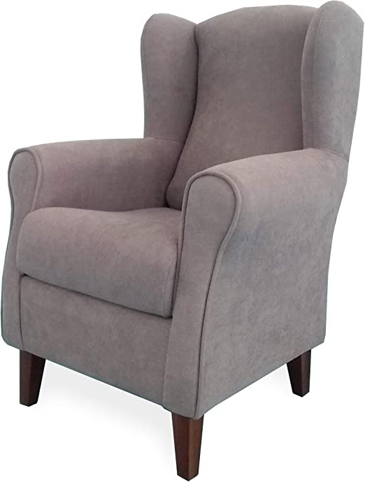 Gasten a gusto Sillón Butaca Orejera- Tela Anti-Manchas (Acualine), tamaño reducido para salón o Dormitorio. (Medidas : 103 * 74 * 78 cm.) para Ver la TV, Leer o Lactancia.… Gris