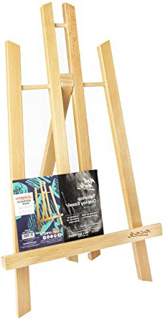 Mont Marte Caballete Mesa pequeña de madera de Haya – Medio – Caballete compacto – Ideal para la presentación de Lienzos de hasta 40 cm – Ideal para Eventos, Exhibiciones y Convenciones