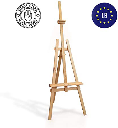 Amazinggirl Caballete Pintura niños - Caballete plegeable tripode Pintura De Tres Patas Regulable en Altura Madera de Haya 150 cm